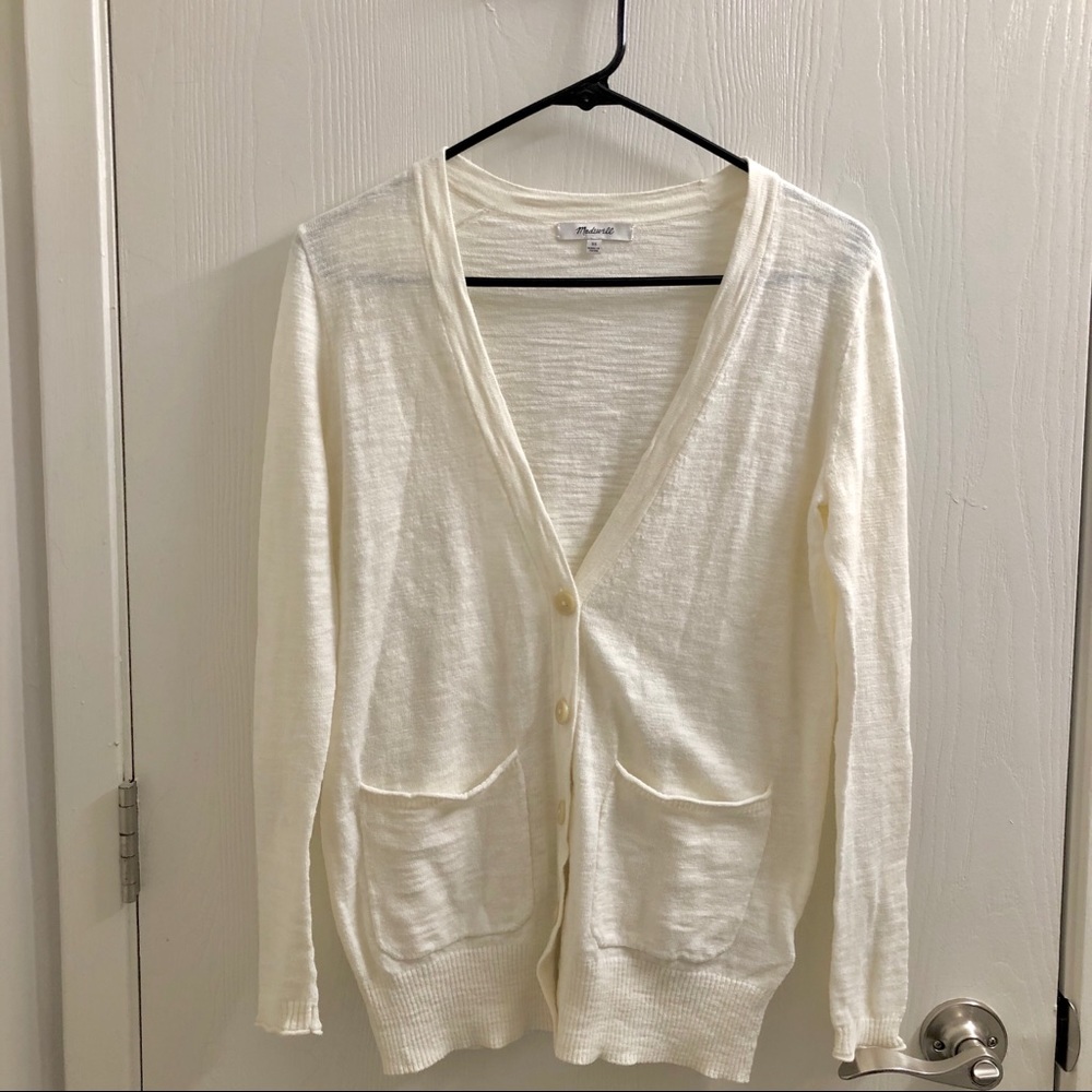 Madewell women’s white v-neck cardigan XS